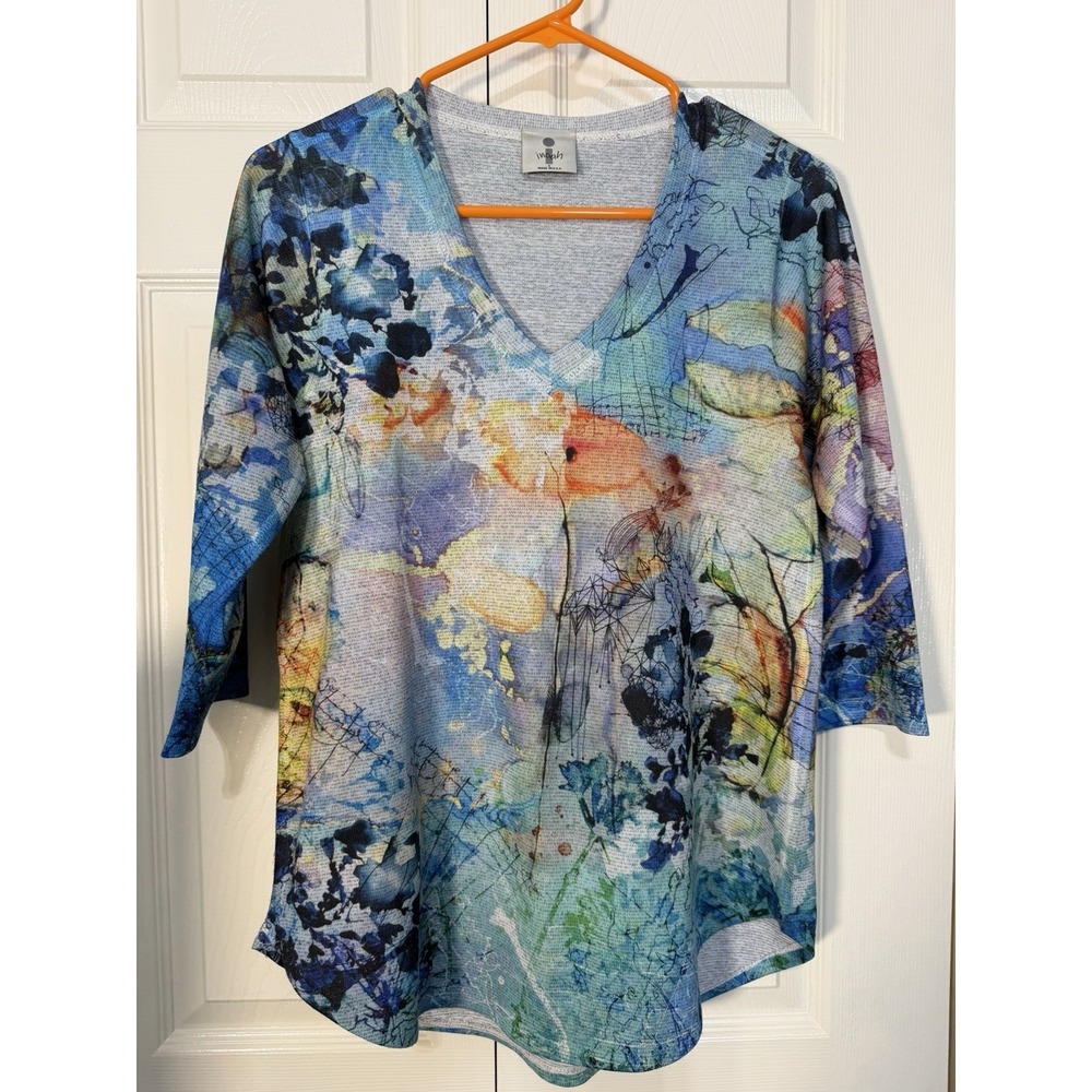 Inoah Women's Long Sleeve Multi Color Pullover Top Size Small